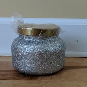 capri BLUE Frosted Fireside candle